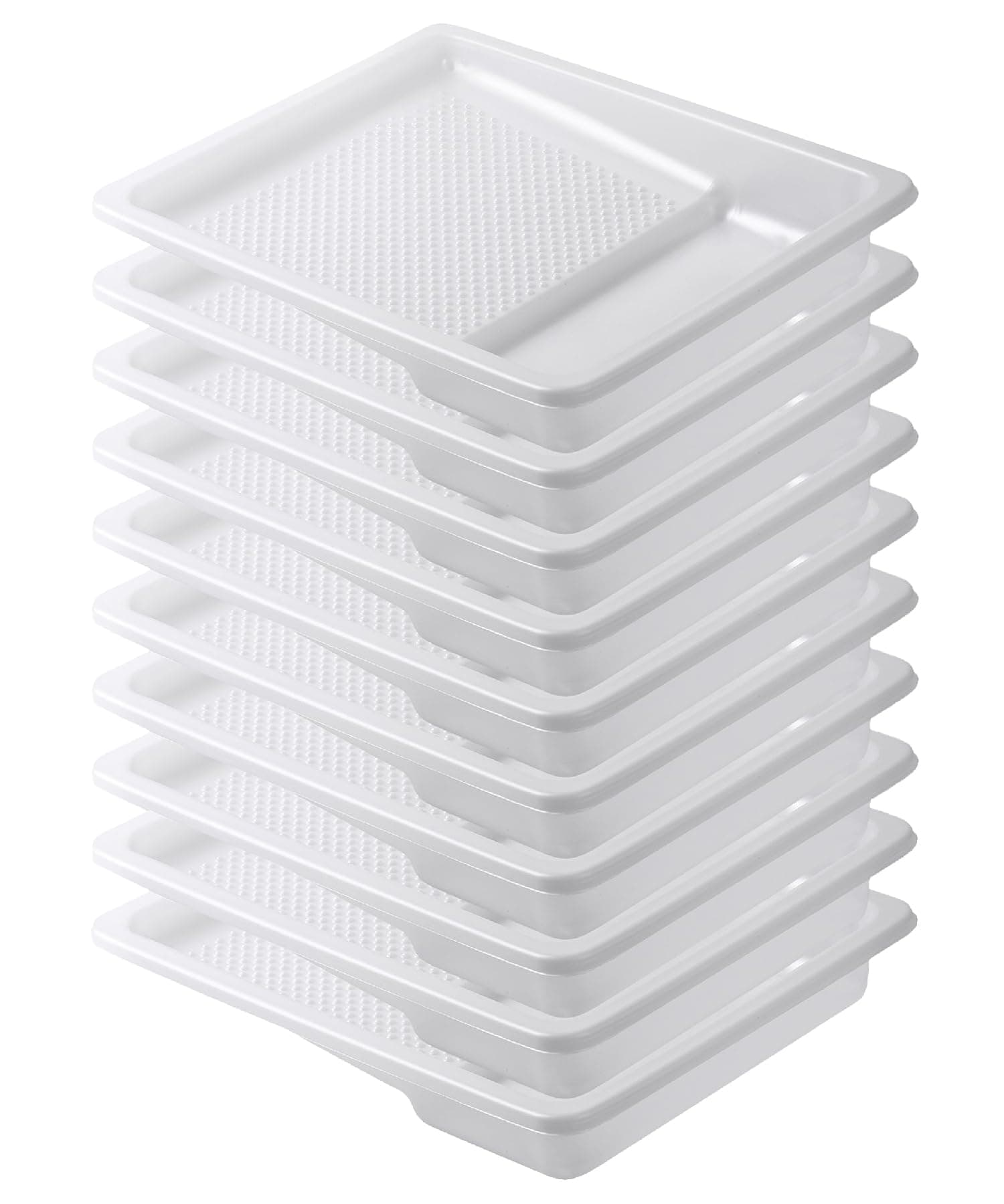 Bates Choice Paint Tray Liner, 9 Inch, 10 Pack, Plastic Form-Fitting, White