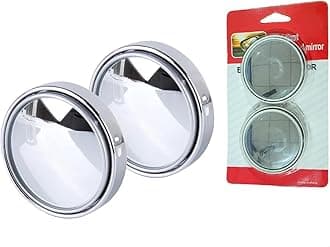 Blind Spot Mirror – 2" Round HD Glass Convex Rear View Mirror | Frame 360° Adjustable Stick-On Mini Mirror for Car Side Mirrors | Pack of 2 for All Vehicles