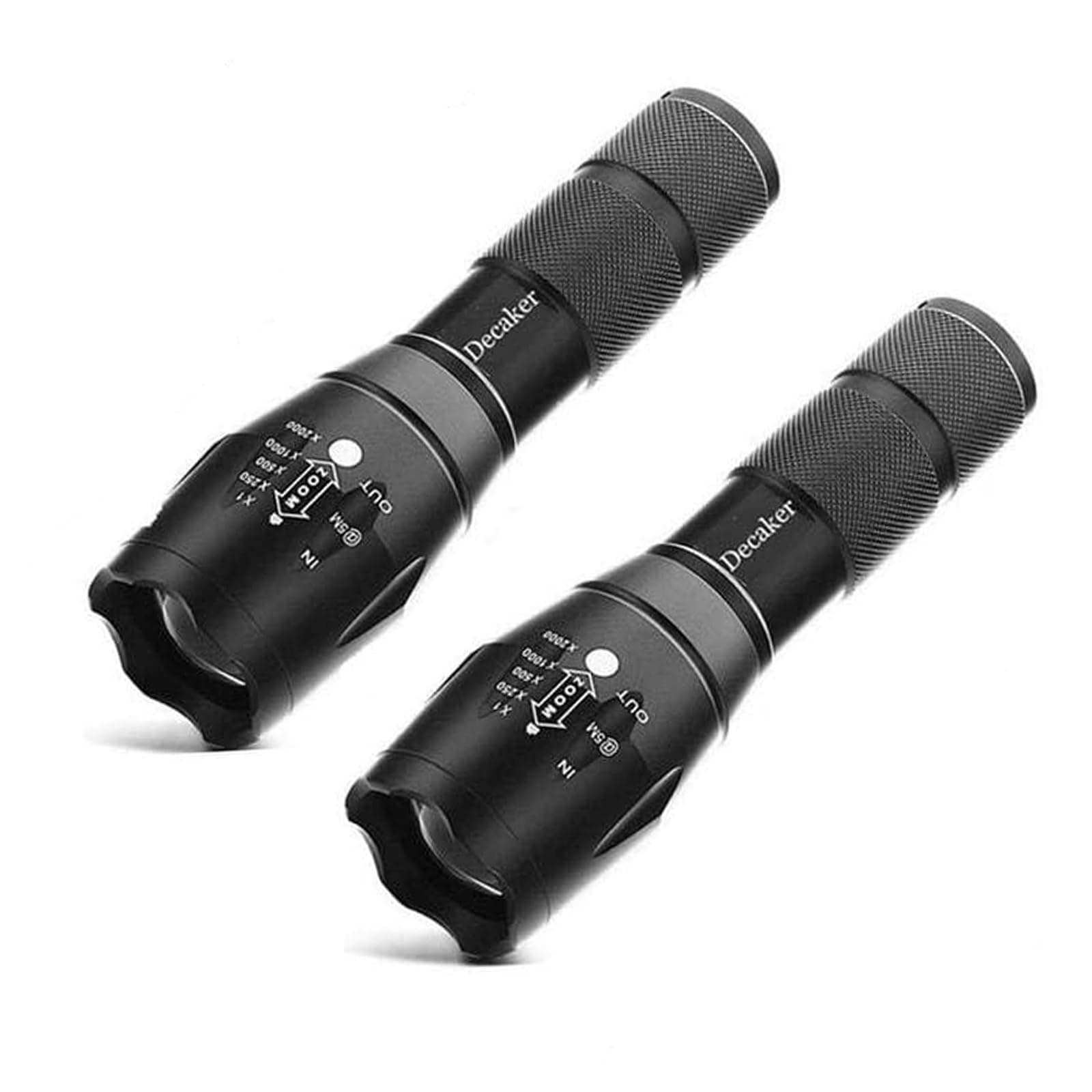 TC1200 Tactical Flashlight Super Bright 1200 Lumens 5 Light Modes Zoomable LED Flashlights Torch,2-Pack