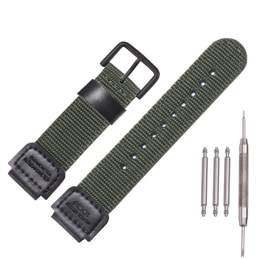 18mm Nylon strap Replacement for Casio Men's AE1200WH AE-1000 SGW-300H/400 W-735 PRG270 Leather Watch band