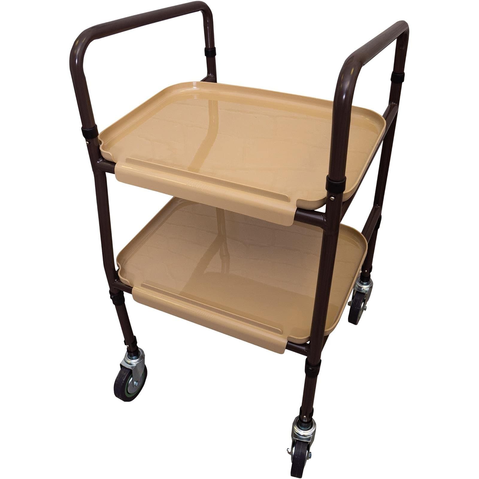 Aids 4 Mobility Handy Trolley Adjustable Height Steel Mobility Aid Walker Wheels Kitchen Meals Strolley Dinner Tea