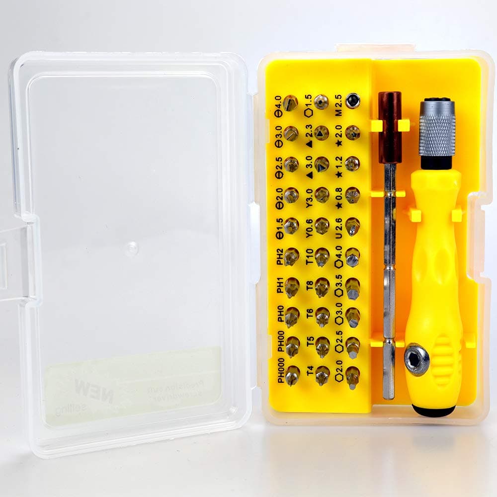 32 in 1 Screwdriver Tool Sets, Precision Screwdriver Set, Repair Tool Kit, Multi-function Magnetic Repair Tools, for PC/Laptop/Watches/iPhone/Ipad etc (Yellow).