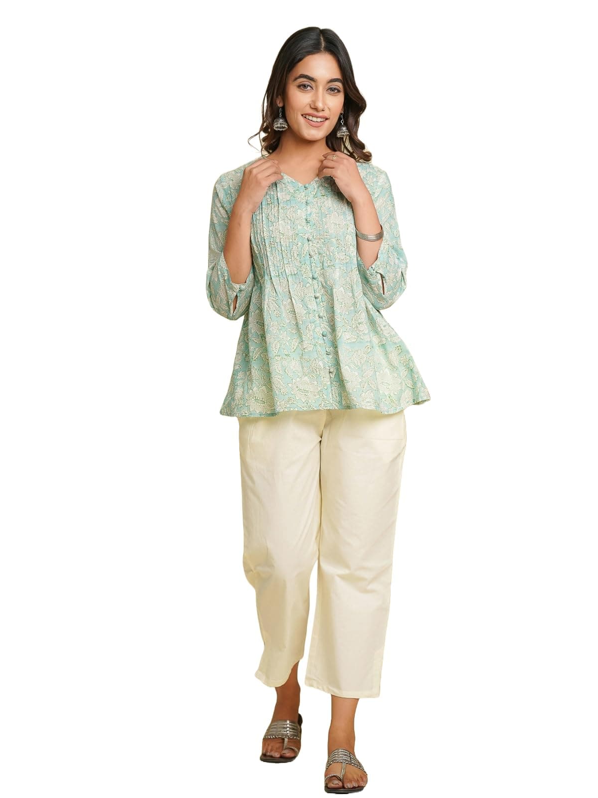 GOODHAND cotton dobby top | Top for Women | Regular Solid Color Top | Casual/Office wear for Women