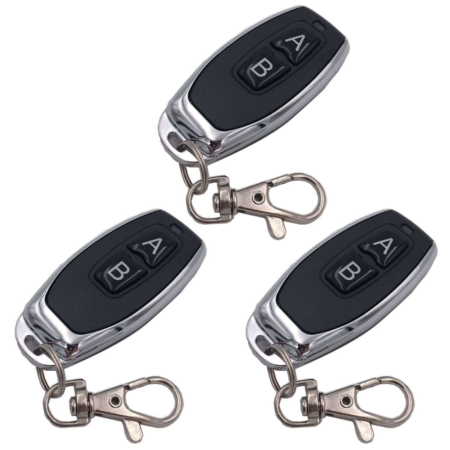 DieseRC 3pcs Remote Control 1527 Learning Code Wireless Remote Control Transmitter Keychain 433Mhz 2 Buttons, for Use with DieseRC Receiver