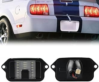 Full LED License Plate Light Tag Lamp Housing Assembly Replacement Waterproof For 2005 2006 2007 2008 2009 Ford Mustang - 6000K Diamond White, 1-Piece