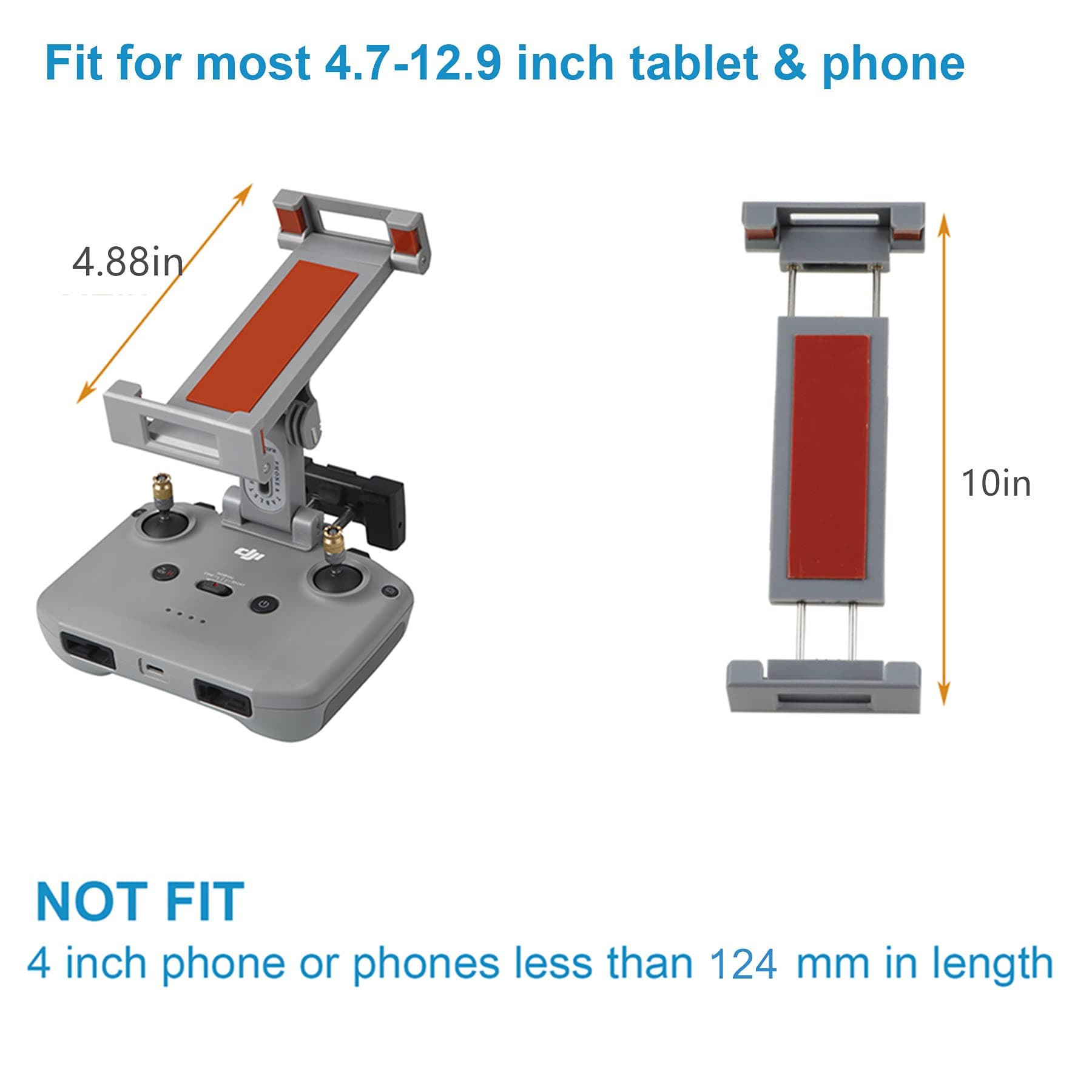 Hanatora RC-N1 N2 N3 N1C Remote Control 4.7-12.9" Tablet Holder Mount for DJI Neo, Air 3S/3/2S/2, Mavic 3 Classic, Mini 4K/3/4 Pro, Mini 2/2 SE Drone, Extended Control Phone Clip with Lanyard