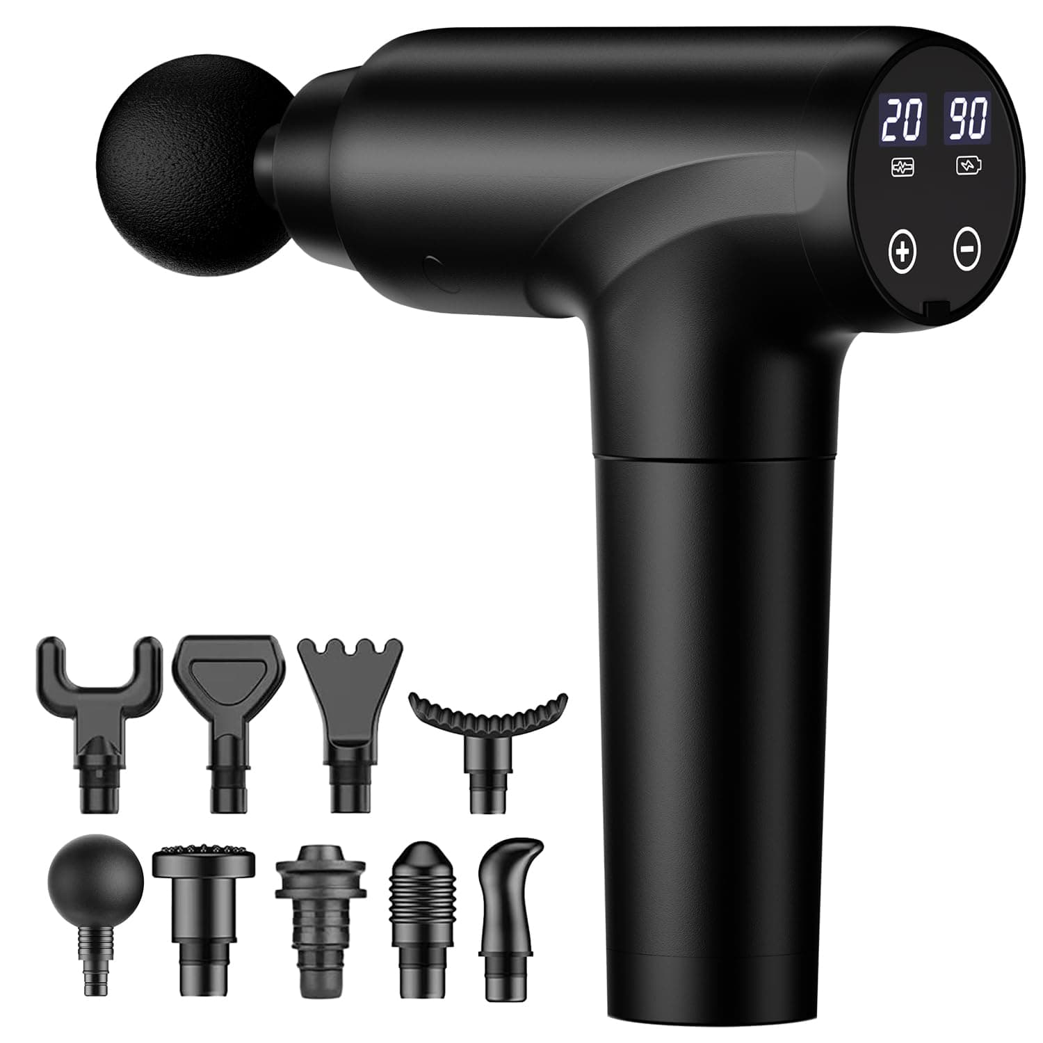 cotsoco Massage Gun, Muscle Massage Gun Deep Tissue Back Massager for Pain Relief, 20 Speeds Portable Electric Massage Device with Silent Brushless Motor, Suitable for Gym Office Home Travel(Black)
