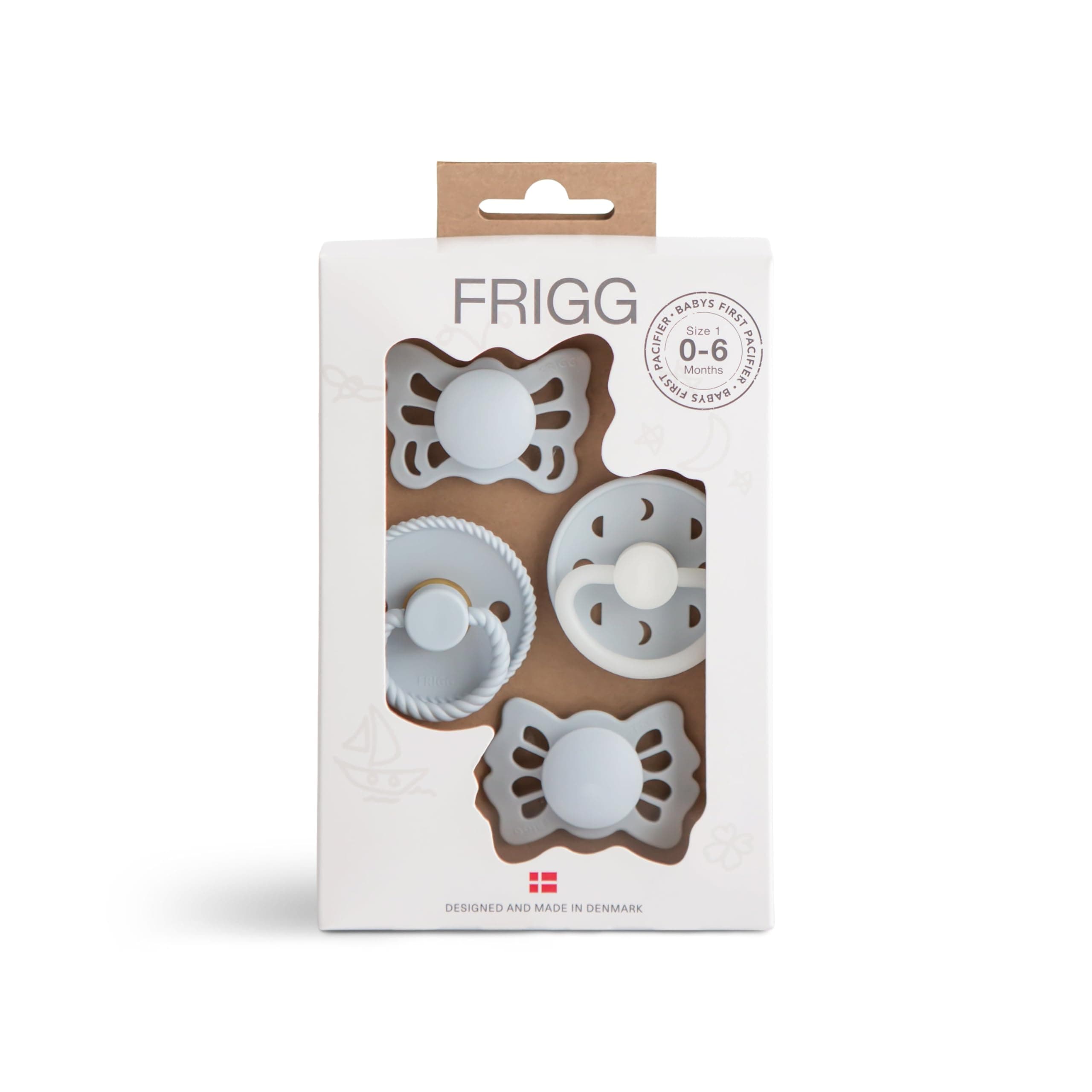 Frigg Baby's First Pacifier Set Moonlight Sailing Powder Blue