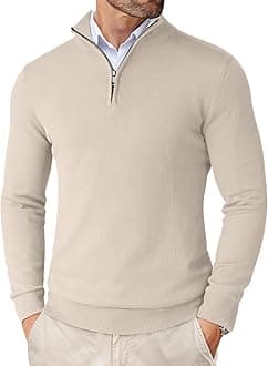 DENIMHOLIC Men High Neck Zipper Full Sleeve Cotton Knitted Winter Sweater for Men