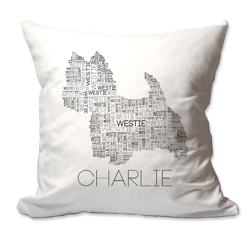 Pattern Pop Personalized Westie Word Silhouette Throw Pillow Cover - 17 X 17 Throw Pillow - Decorative Throw Pillow (Throw Pillow)