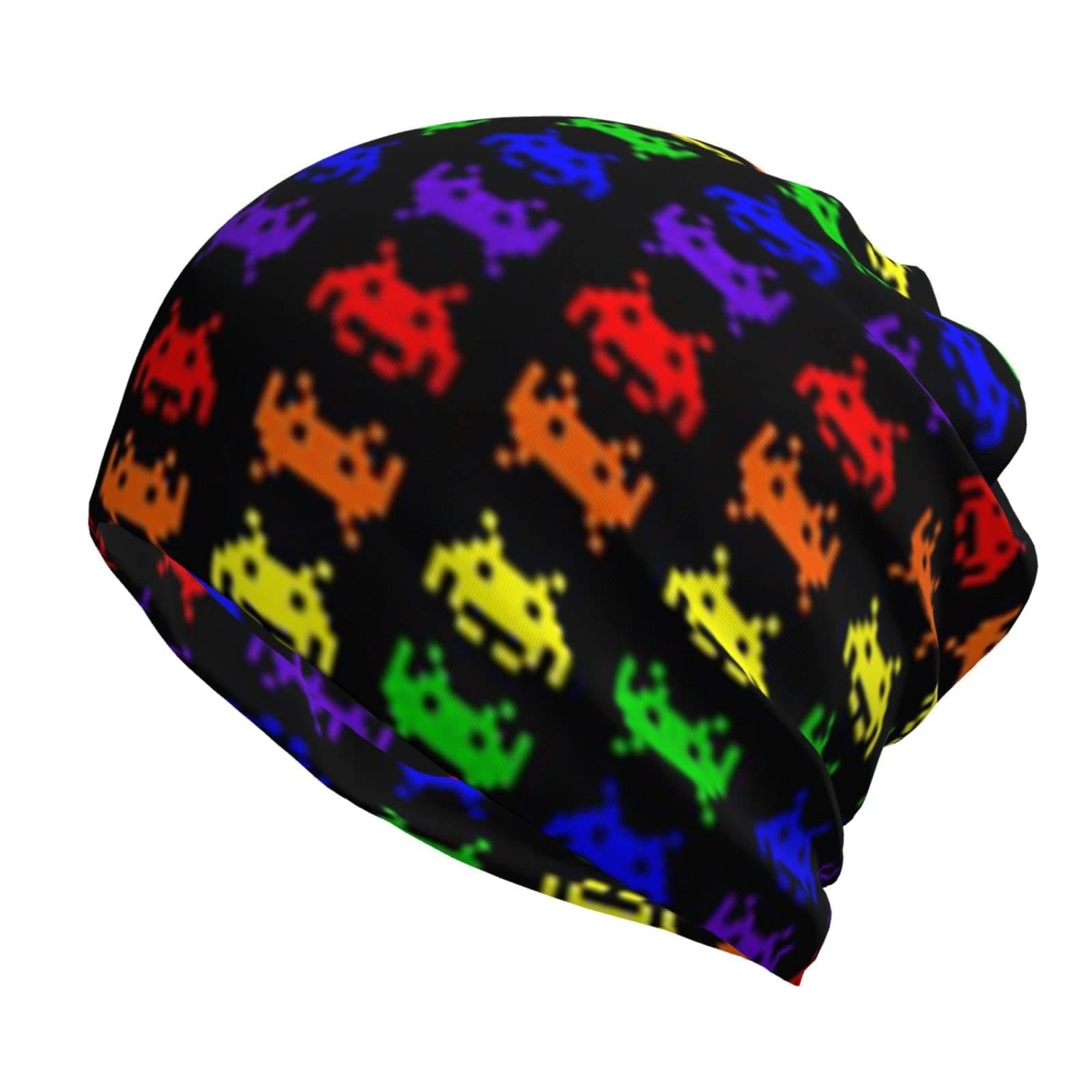 Unisex Beanie Knit Hats Retro Space Invaders Classics Basic Beanie Lightweight Slouch Beanie Hat Warm Slouch Skull Cap for Men Women Boys Girls