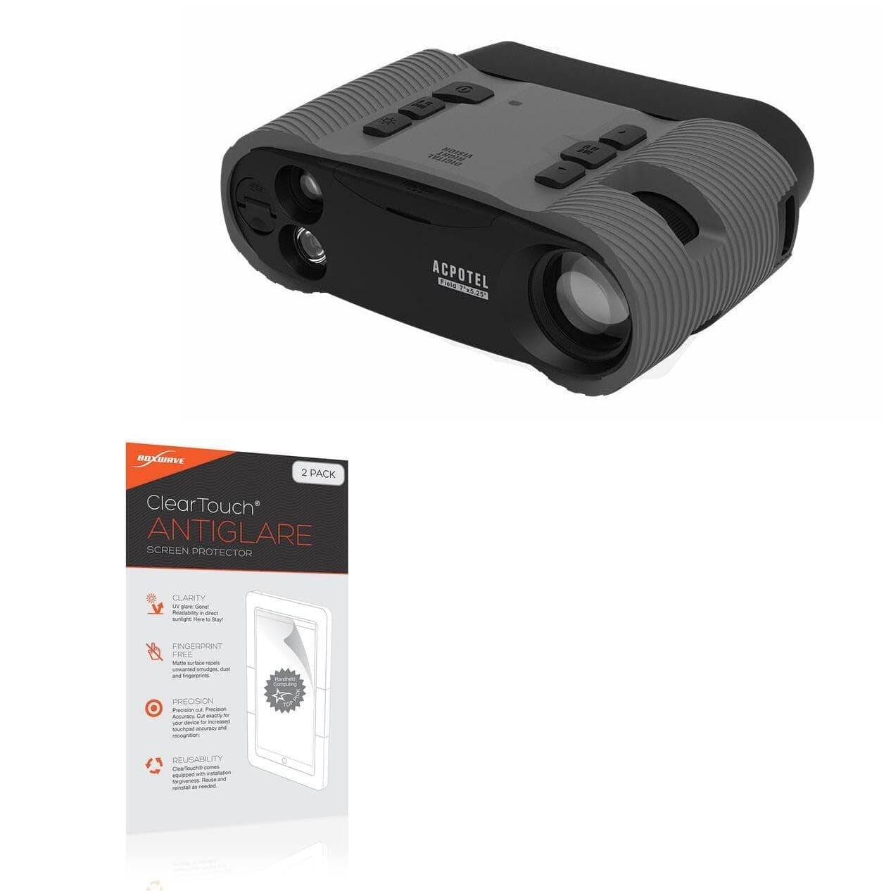 BoxWaveScreen Protector Compatible with ACPOTEL BNV21 Night Vision Binoculars - ClearTouch Anti-Glare (2-Pack), Anti-Fingerprint Matte Film Skin