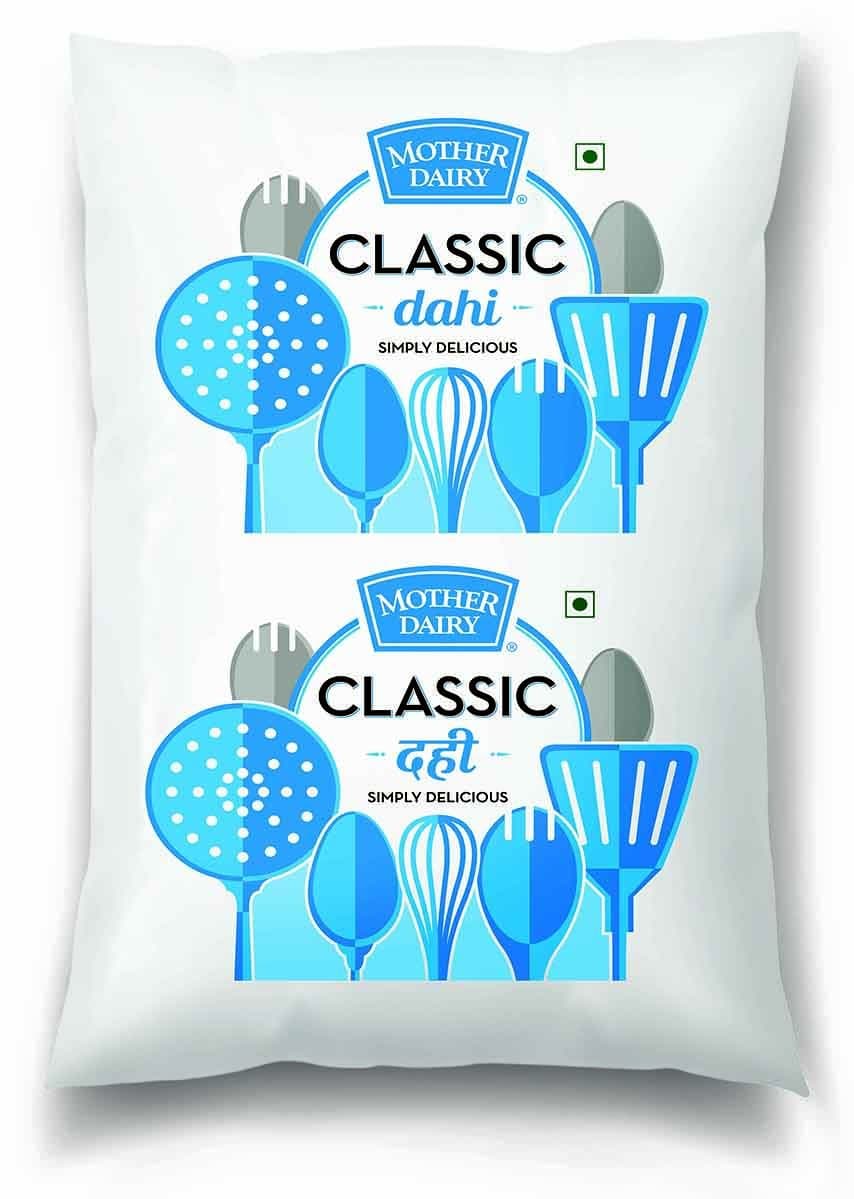 Mother Dairy Classic Curd Polypack Pouch, 1000 g