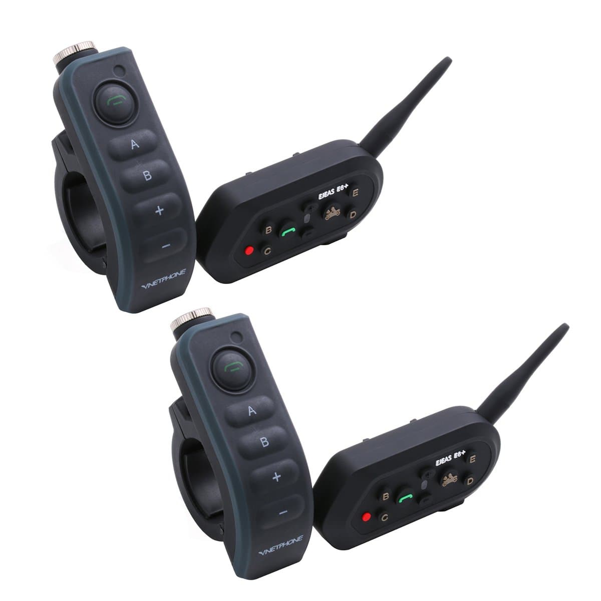 Shenteng E6+ BT 2 x Motorcycle Helmet Full Duplex Handsfree Two-Way Headset Intercom Interphone Bluetooth 3.0 Wireless VOX 1200m 6 Riders with Mic