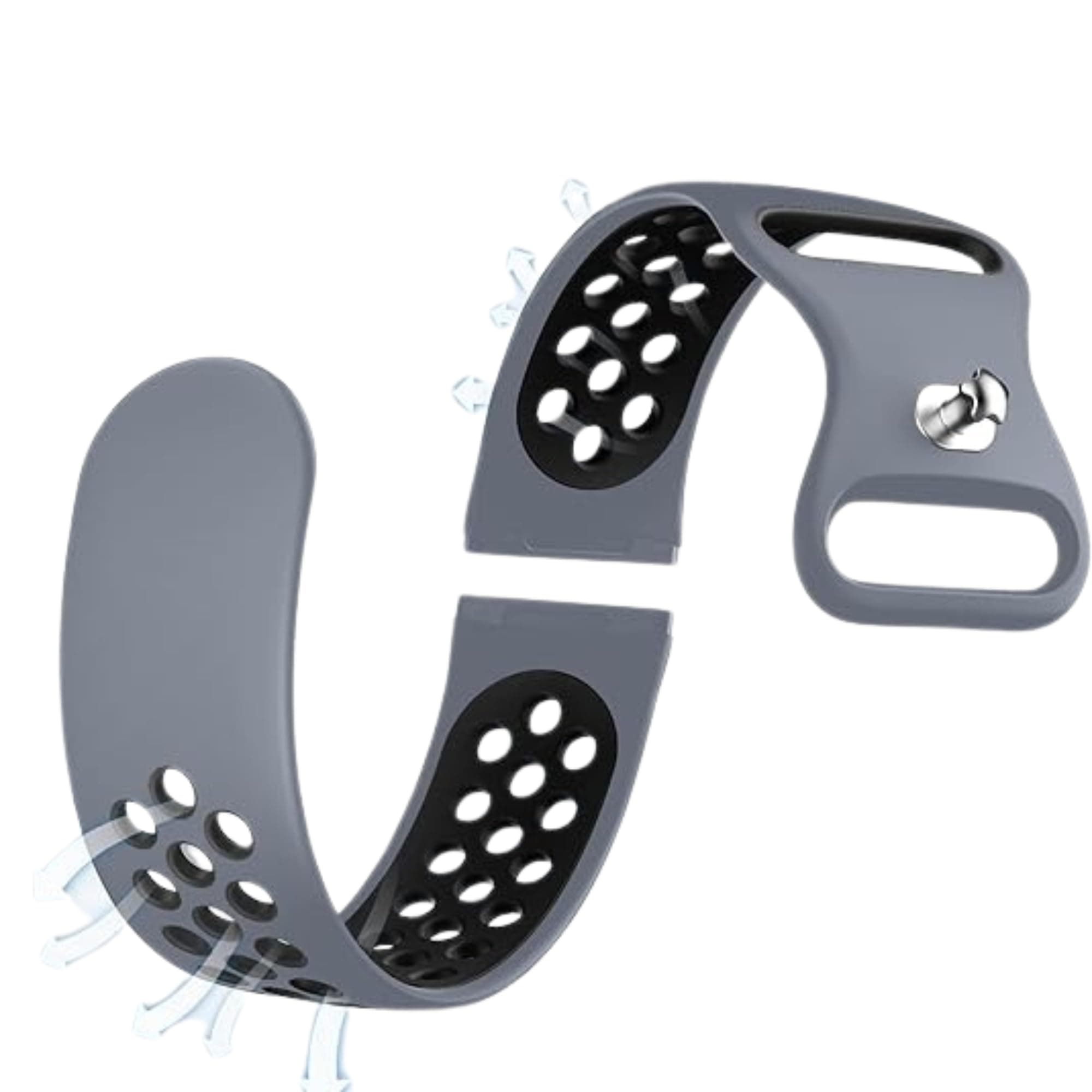 FLOMBIFY WA14 Breathable Bands Compatible with Fitbit Versa 3/Versa 4/ Sense/Sense 2 Sport Solo Loop Wrist Bands Replacement Bracelet in black For Unisex