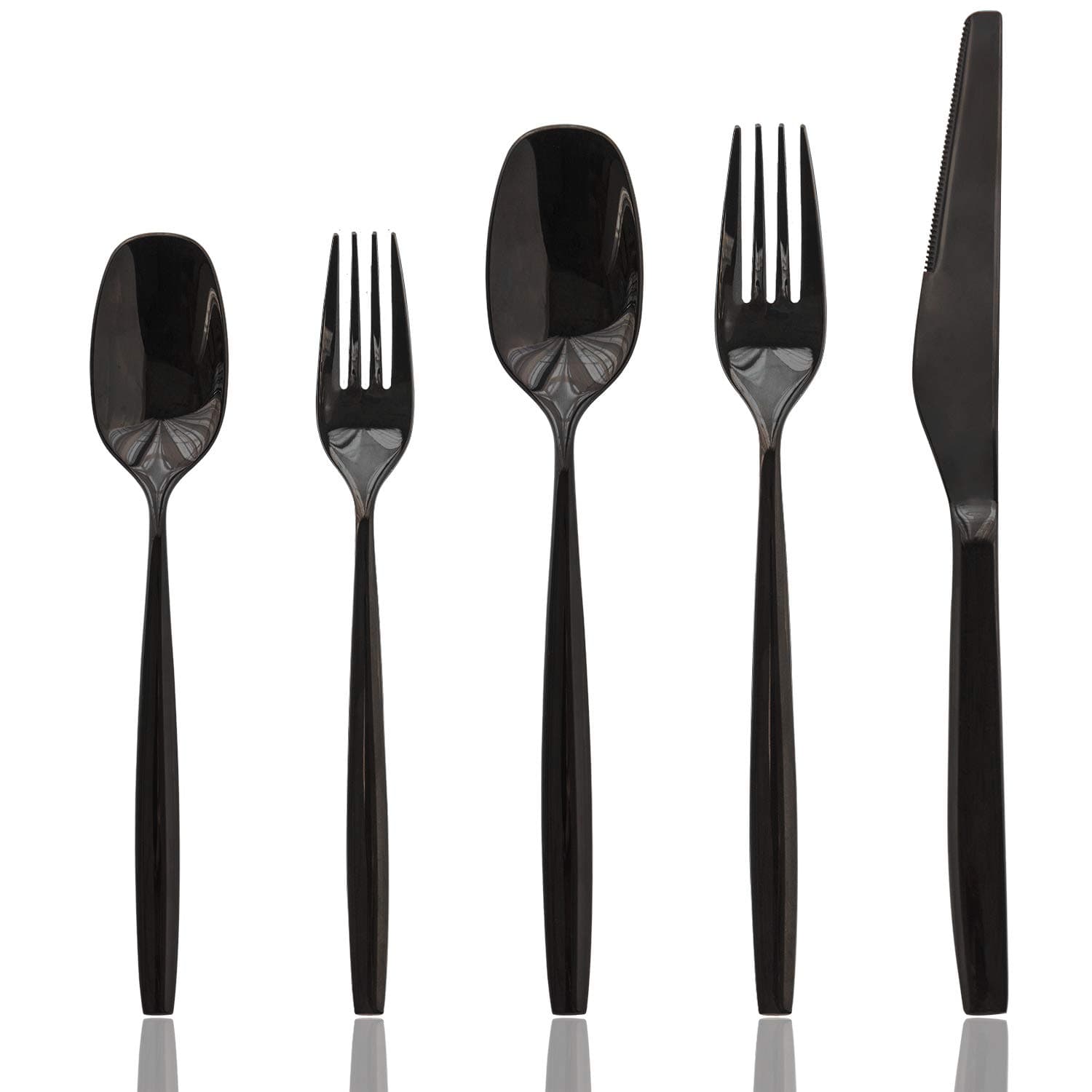 Culterman Contemporary Flatware Silverware Cutlery Sets 20 Piece (black)