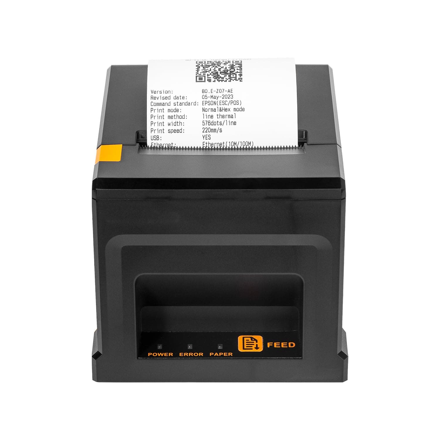 80mm POS Receipt Printer 300mm/s USB Thermal Receipt Printer with Auto Cutter Cash Drawer, USB Ethernet Interface, Support Windows/Mac/Linux, Restaurant Kitchen Printer for ESC/POS