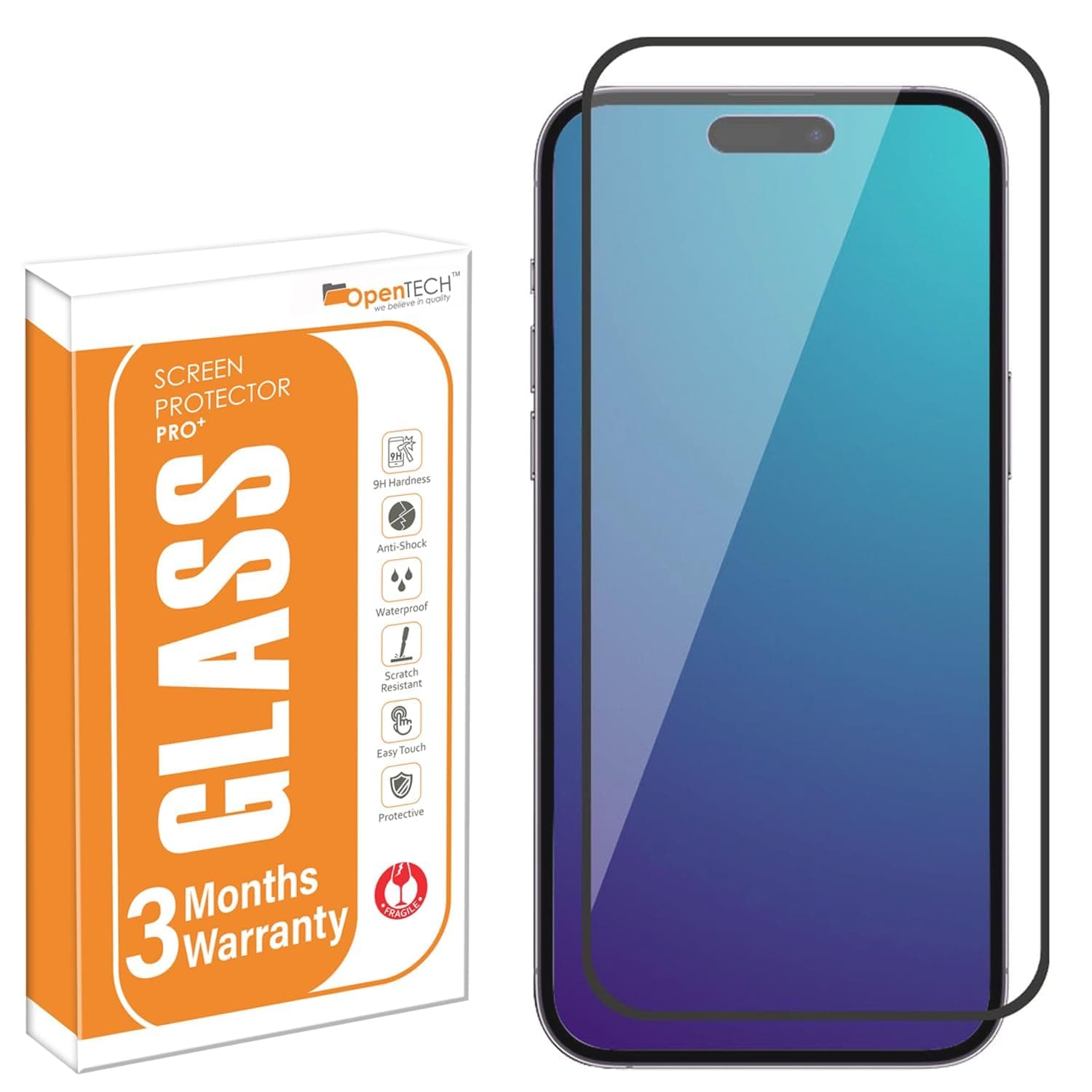 Military-Grade Gorilla Tempered Glass for iPhone 15 / iPhone 16 with Edge to Edge Coverage - Case Friendly Screen Protector, Anti Scratch and Bubble free installation kit