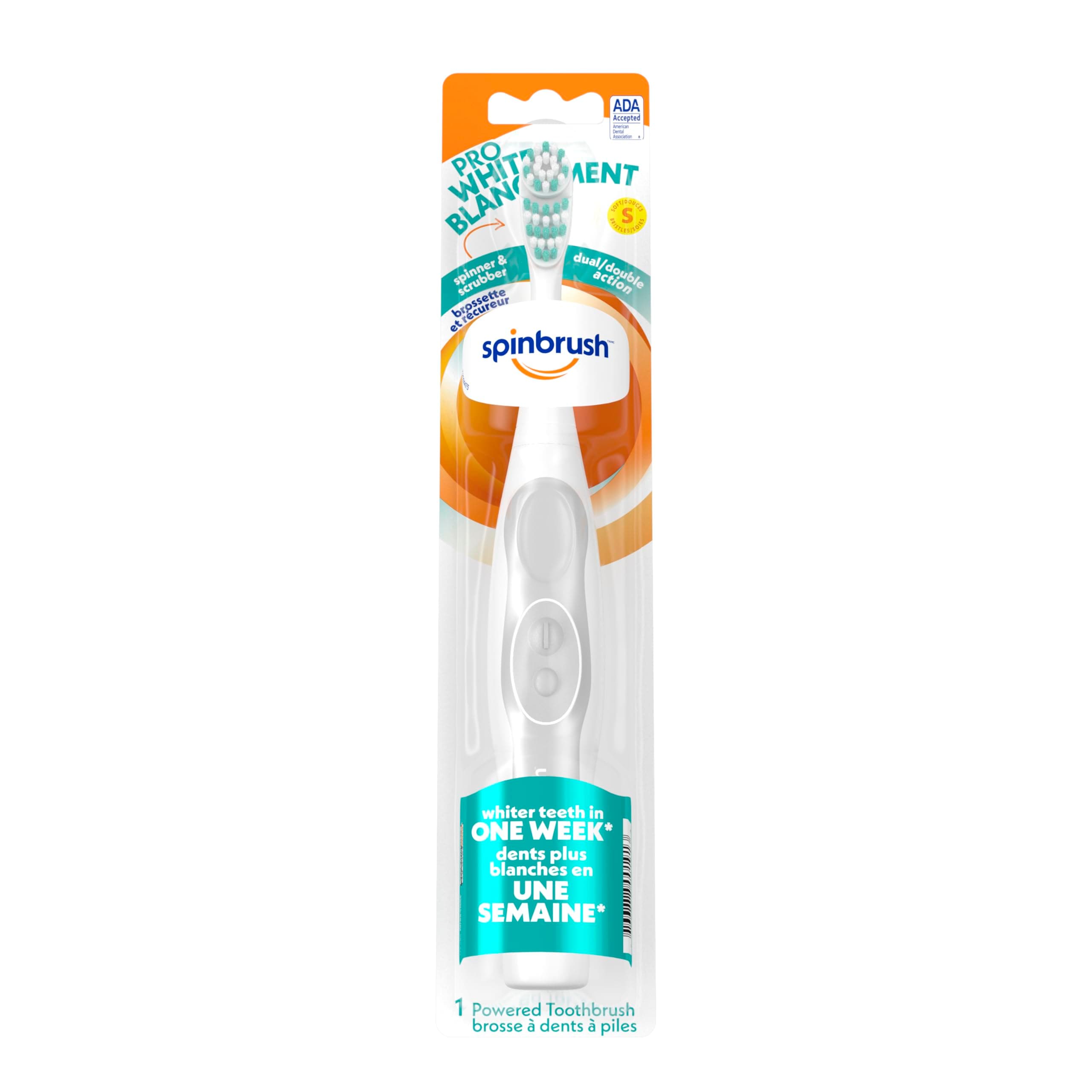 Spinbrush Pro Battery Powered Toothbrush, Soft (Colors May Vary)
