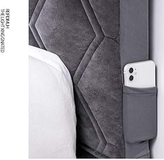 Headboard Slipcover for Twin Queen Full California King Size Beds, Padded Velvet Dustproof Stretch Solid Color Quilted Bed Head Covers