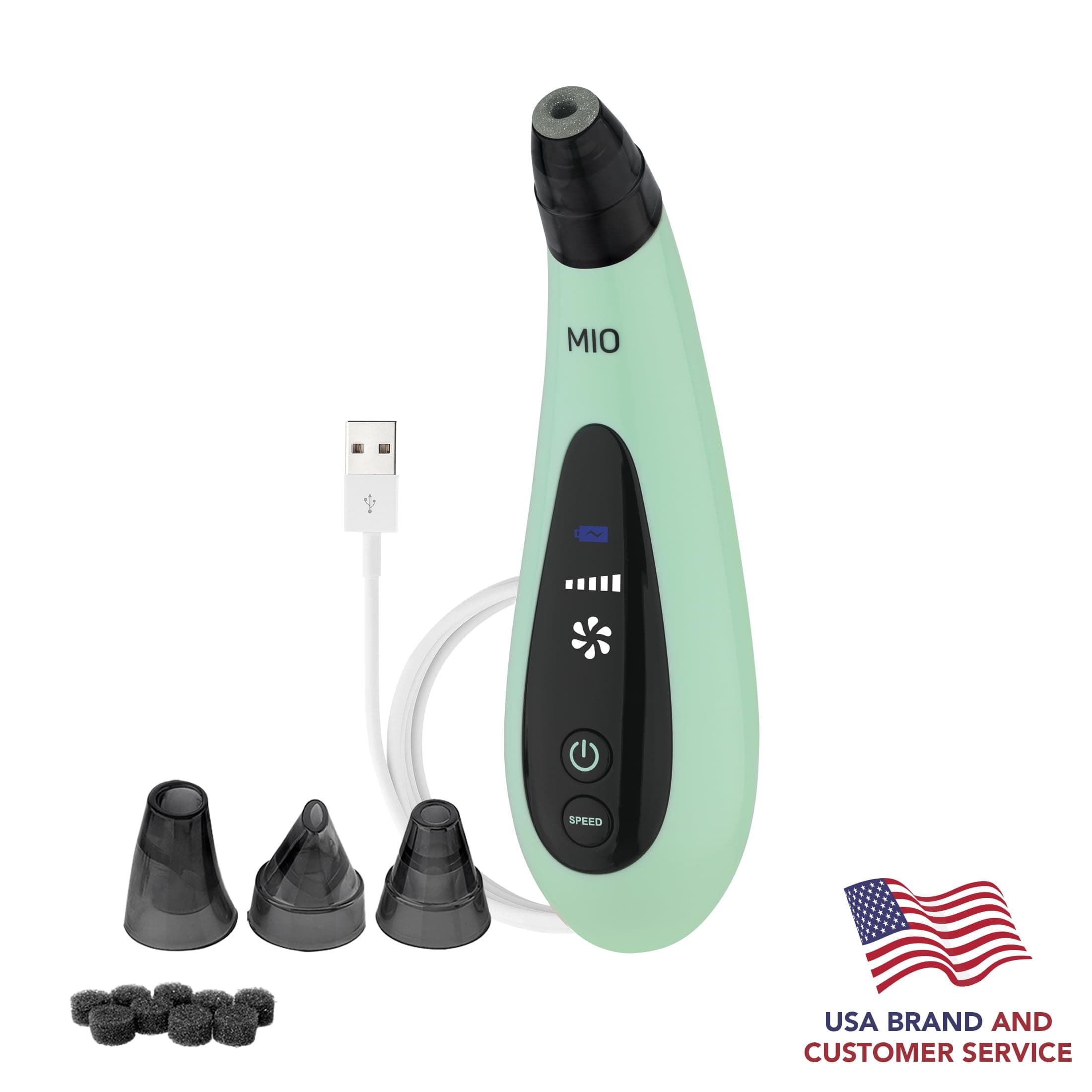 (Mint) - Spa Sciences MIO Diamond Microdermabrasion Blackhead Remover, Pore Suction Tool-Rechargeable-Dermatologist Recommended Skin Resurfacing System for Anti-Ageing-Exfoliator for Acne Scars/Wri...