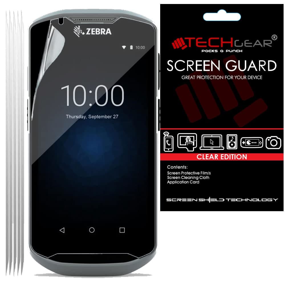 TECHGEAR [5 Pack] Screen Protectors Compatible for Zebra TC52 / TC57 Touch Computer Barcode Scanner, CLEAR LCD Screen Protectors Cover Guards