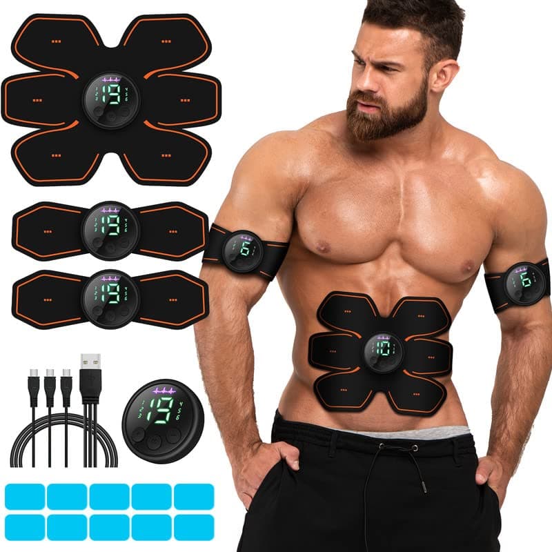 - cepignoly Joinpital ABS Stimulator Workout Equipment, Ab Machine USB Rechargeable Gear for Abdomen/Arm/Leg, Strength Training Equipment for Men and Women
