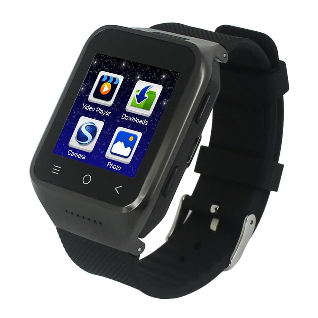 Smart Watch - ZGPAX S8 1.54 Inch Android 4.4 Kitkat OS Dual Core Unlocked 3G SIM Smart Phone Watch With 12GB ROM 2.0MP Camera Capacitive Touchscreen WCDMA GSM Smart Watch with Email GPS WIFI Bluetooth Smart Wristwatch (Black)