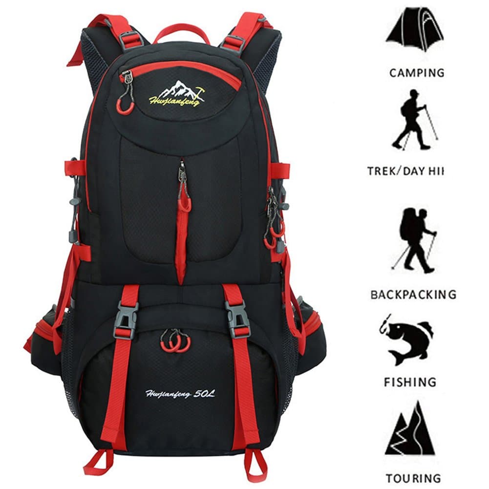 Foldable & Backpack Large 50L Lightweight Resistant Mountaintop Liter Hiking Backpack Durable Travel Backpack Great Backpacking Gear Hunting Backpacks Outdoor Products Technical Pack Backpack for Camping, Climbing Backpack for Backpacker Packable Lightweight Day pack for Men and Women