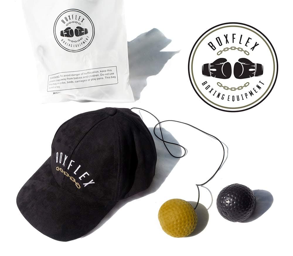 Boxing Reflex Ball from BOXFLEX - Reflex Boxing Fight Ball on String and Headband. Boxing Reflex Cap and Headband, MMA Training Reactions and Speed for Adult/Kids, Punch Focus and Speed Boxing Exercise and Fitness.