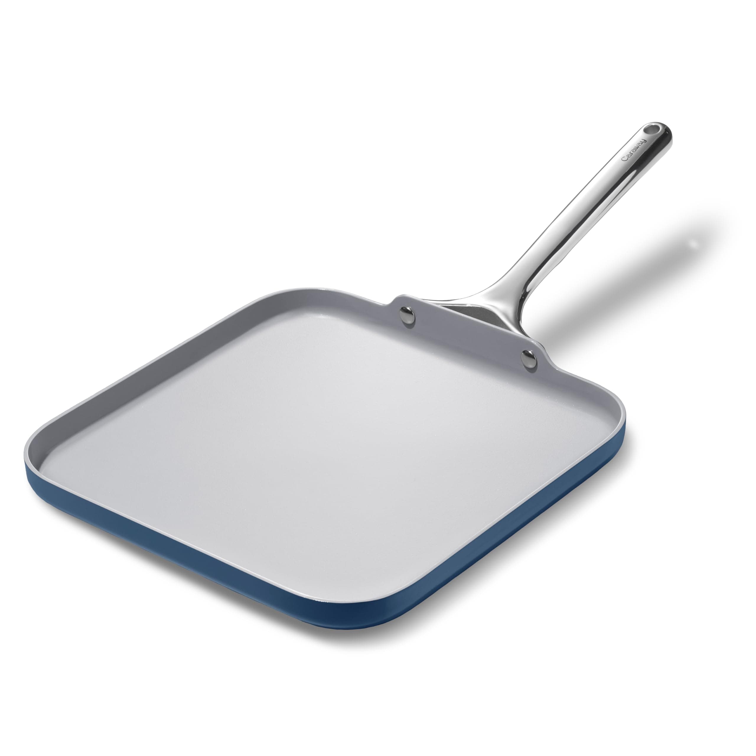 Caraway Square Griddle Pan - 11” Square Pan - Non-Stick Ceramic Coated - Non Toxic, PTFE & PFOA Free - Oven Safe & Compatible with All Stovetops - Navy