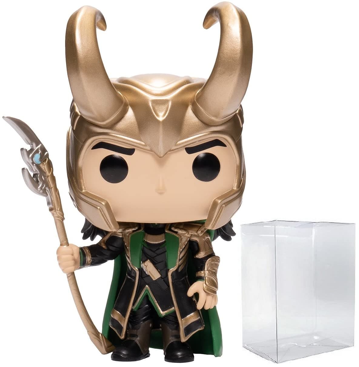 POP Marvel: Loki with Scepter (Glow in The Dark) Entertainment Earth Exclusive Funko Vinyl Figure (Bundled with Compatible Box Protector Case) Multicolored 3.75 inches