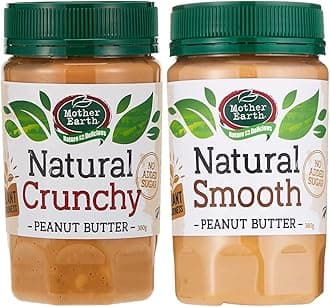 Mother Earth Peanut Butter Crunchy Natural - 380G & Peanut Butter Smooth Natural - 380G