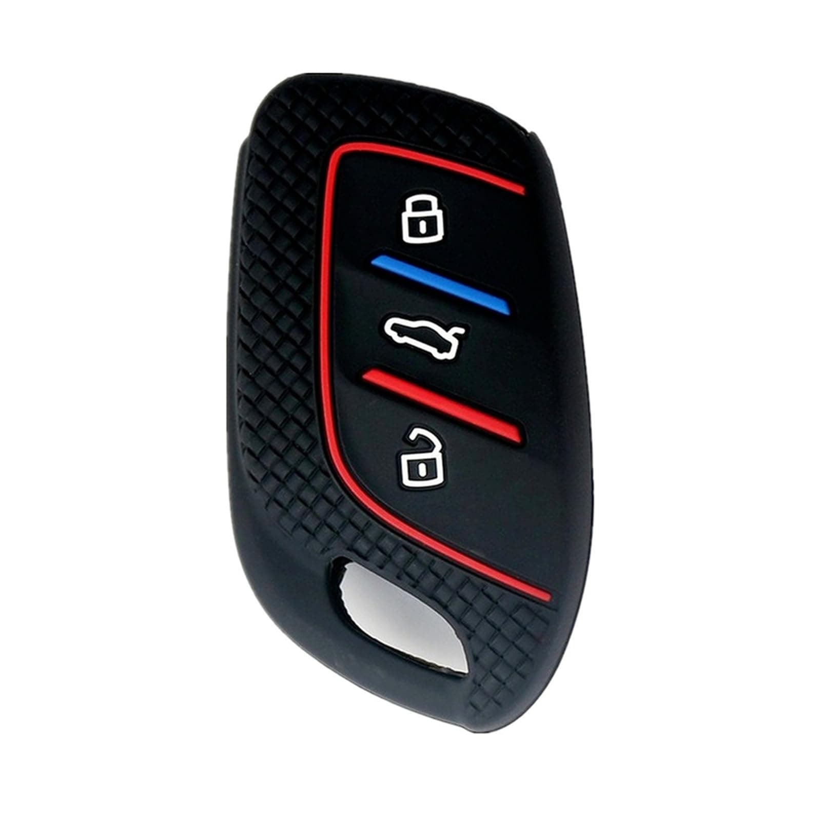 Honeycomb Pattern Silicon Car Key Cover Cases for Roewe RX3 RX8 ERX5 RX5 I6 I5 MG4 MG5 MG6 MG ZS EV HS EHS ZX GT 3 Buttons (Black)