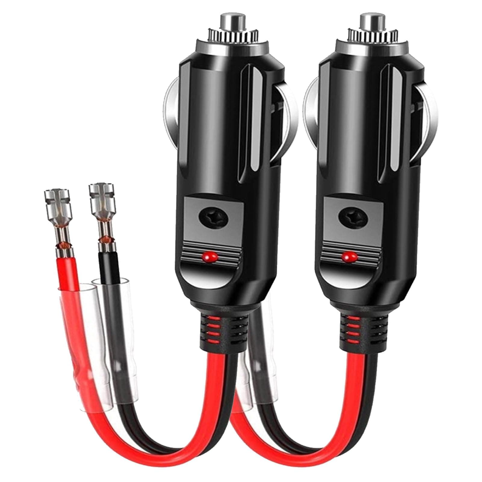 Cigarette Lighter Plug, 12V Car Cigarette Lighter Plug With Lead and Wiring, 2 Pack 16 AWG Car Replacement Cigar Female Socket Male Plug, Lighter Male Plug Adapter, for Motorcycle Car Tractor