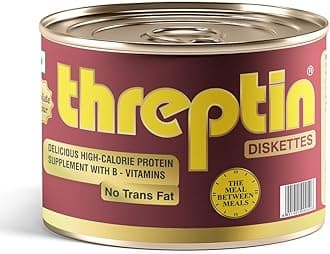 THREPTIN Diskettes Protein Biscuit High-Calorie Supplement with B-Vitamins Tin Pack – 275 gm (Chocolate)