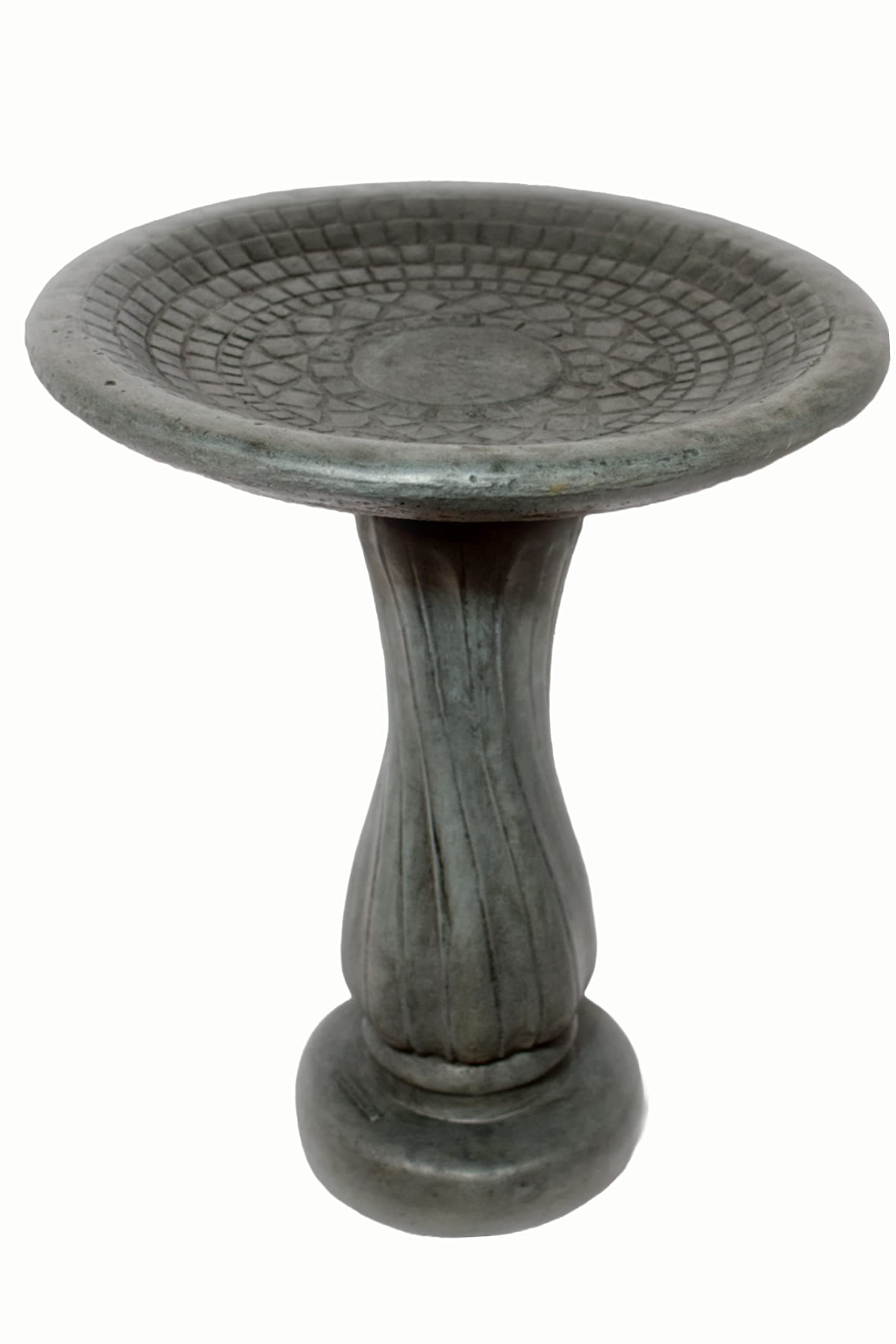 Spiral Birdbath- 29in Tall- Indigo