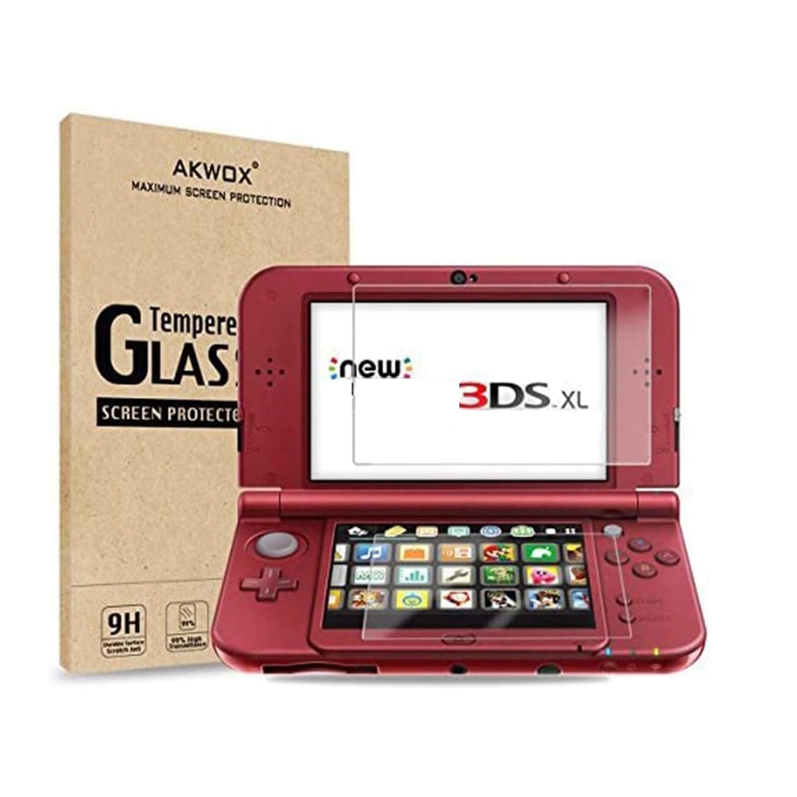 (2 in 1) Tempered Glass Screen Protector + HD Clear Crystal PET Screen Protective Filter Compatible with 3DS XL/New 3DS XL