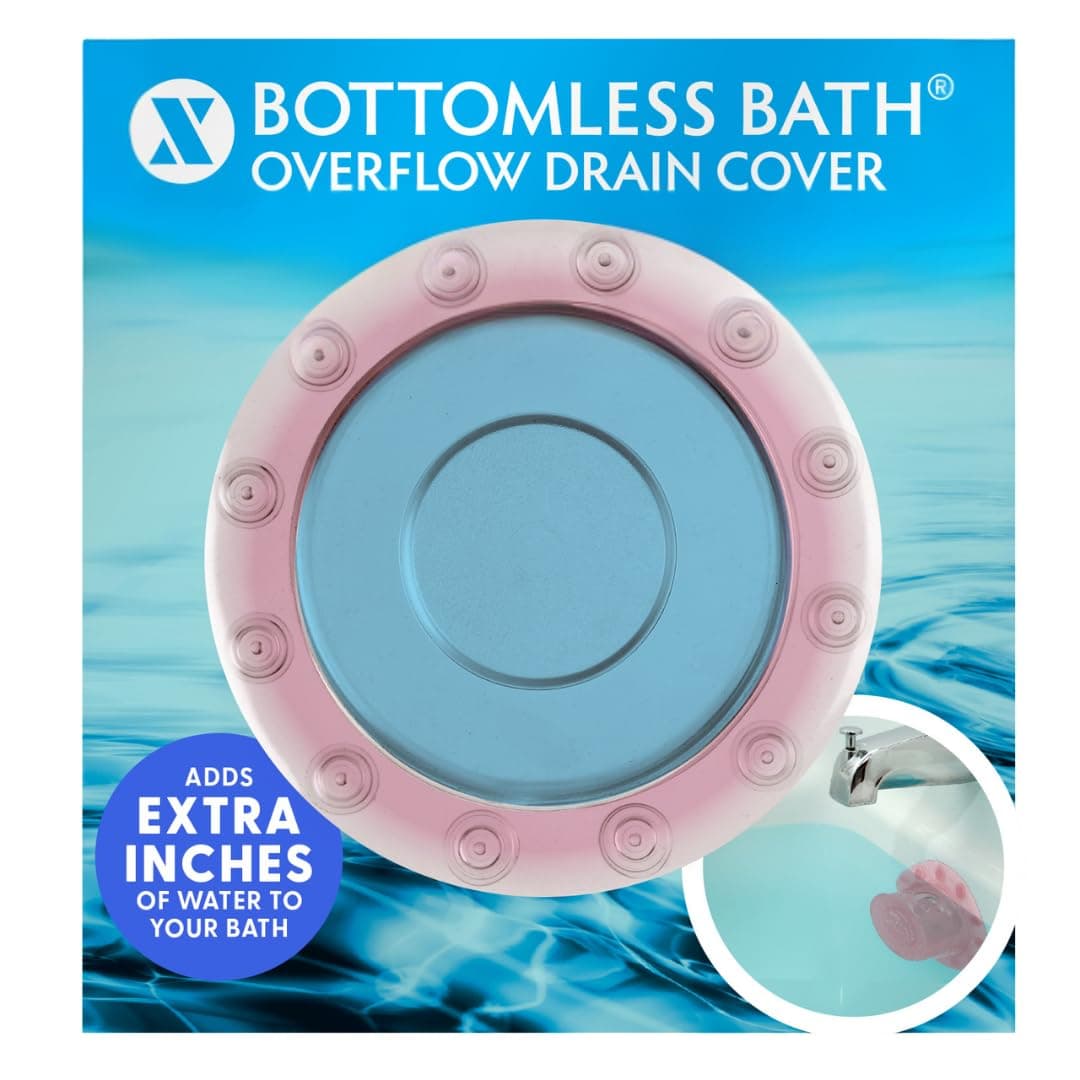 SlipX Solutions Bottomless Bath | Overflow Drain Cover for Tub | Best Gifts for Mom, Spa & Bath Accessories | Drain Block, Water Stopper Plug | Bath Essentials for Women | 4" Diameter, Coral