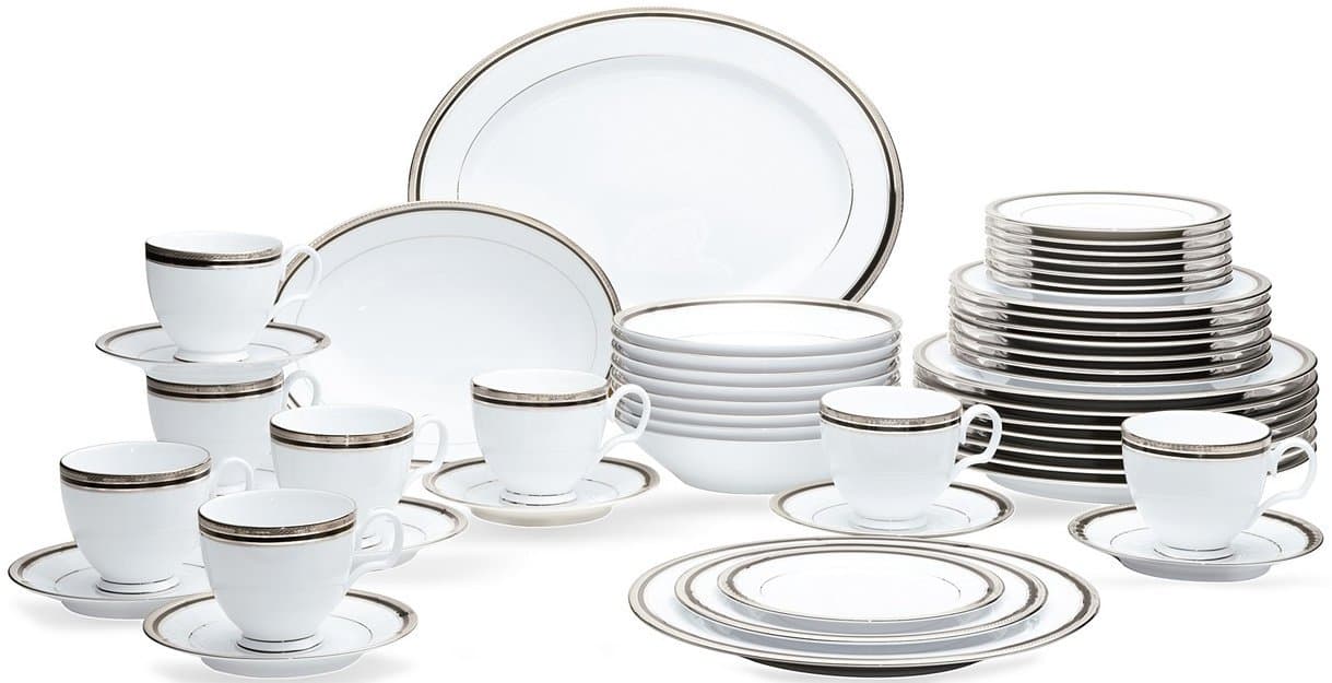 Noritake Austin Platinum 50-Piece Dinnerware Set, Service for 8