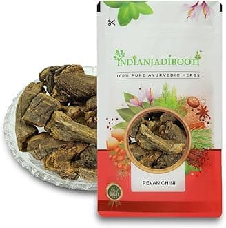 IndianJadiBooti Revand Chini | Indian Rhubarb Root (Rheum Emodi) | Natural Teeth Whitening Powder Ingredient | Supports Gum Health & Digestion | Whole Dried Herb | 100g Pack of 2