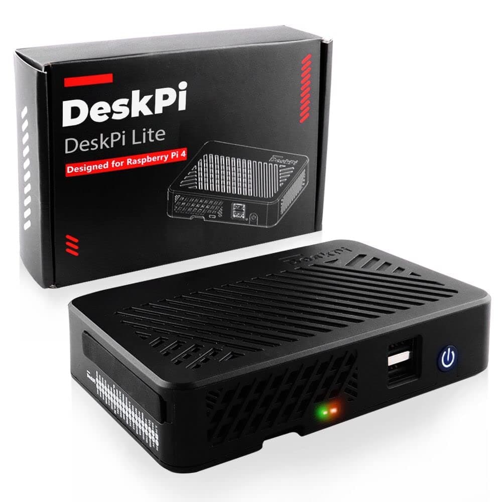 GeeekPi DeskPi Lite Raspberry Pi 4 Case-With Power Button/Heatsink with PWM Fan/Dual Full-Size HDMI/Extra Two USB Port For Raspberry Pi 4B
