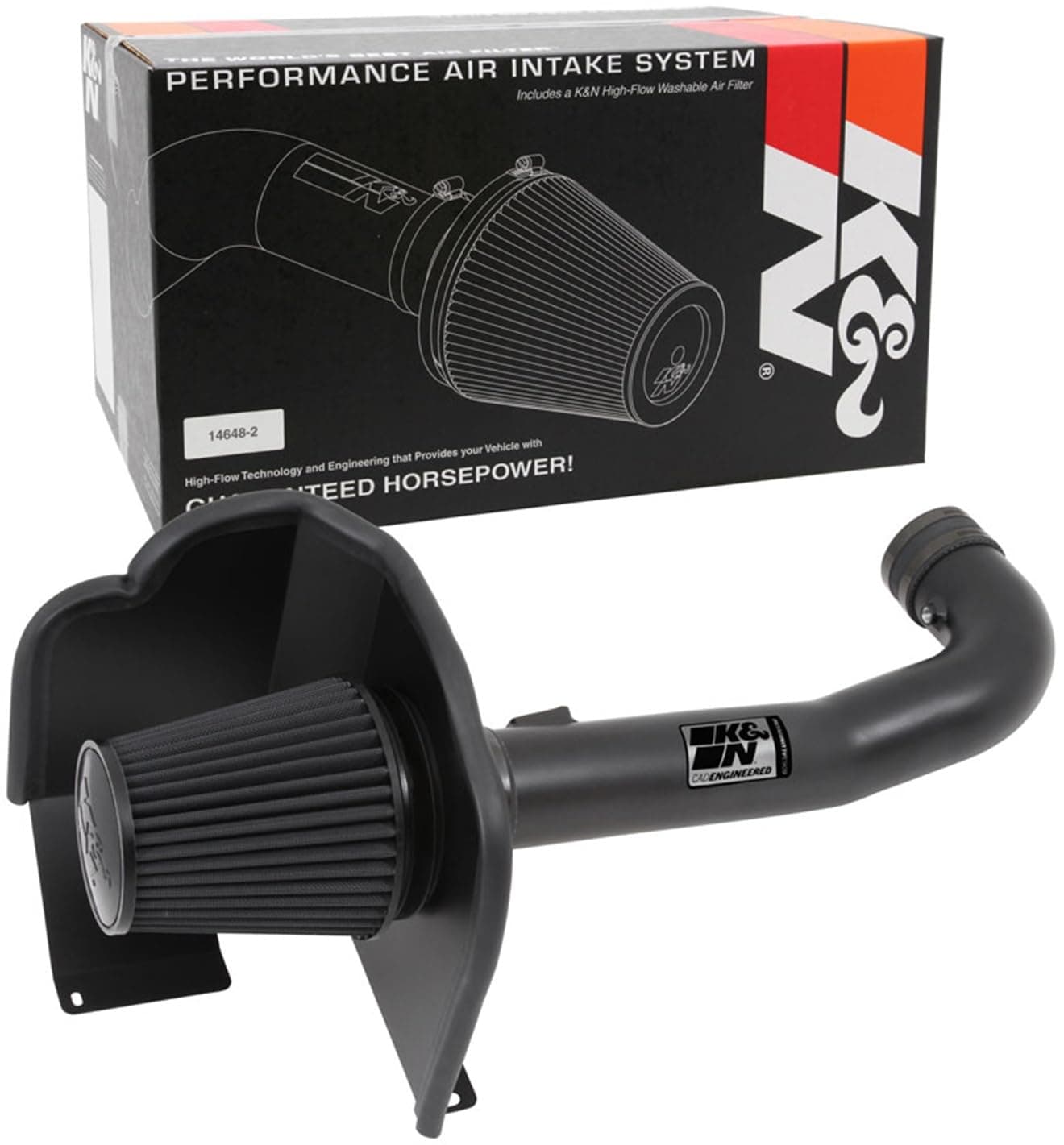 K&N Cold Air Intake System: Dry-Flow Air Filter, Increase Performance & Towing: Compatible with 2014-2020 Chevy/GMC/Cadillac Silverado 1500, Suburban, Tahoe, Sierra 1500, Yukon, Escalade, 71-3082