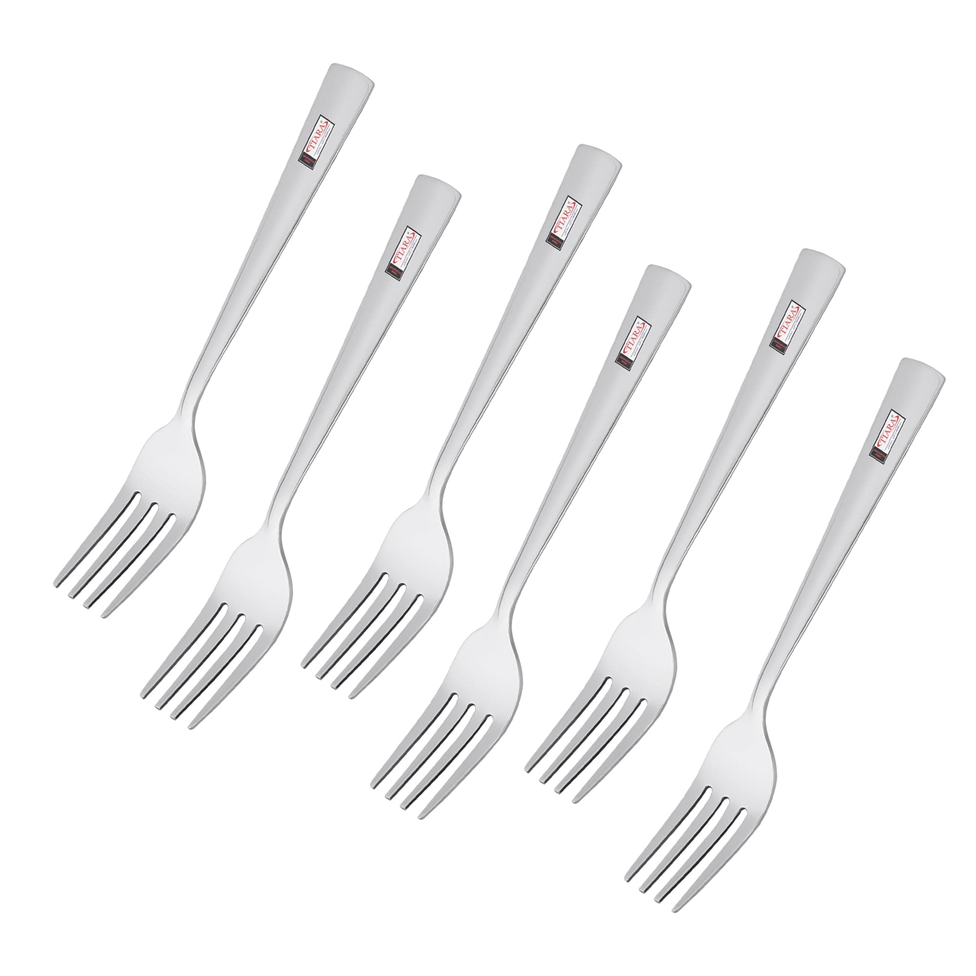 TIARA Sigma 6pc Dinner Fork 17cm Length Stainless Steel for Kitchen 100% Food Grade Cutlery Set, Non Toxic, Anti-Rust, Dishwasher Safe, Perfect Gifting Set for All Occasions (6pc Fork)