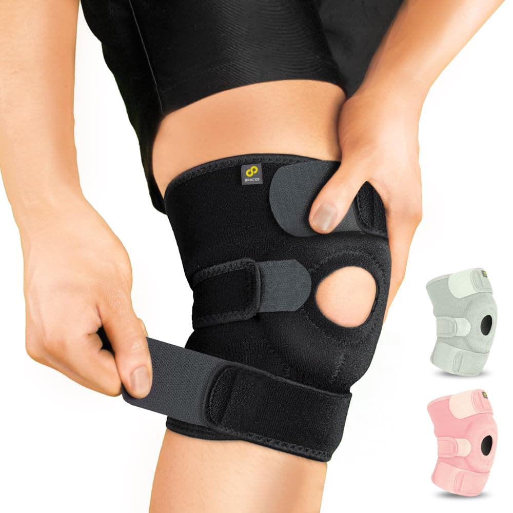 Knee Support Brace for Men Women, Adjustable Compression Sleeve Wrap Patellar Pad Tendon - Arthritis Pain, meniscus tear, Injury Recovery, Running, Workout, KS10