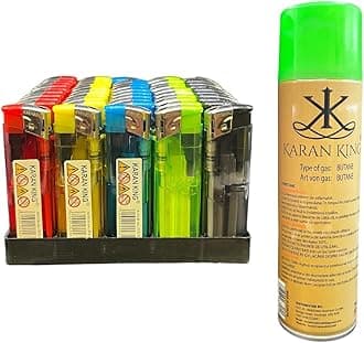 KARAN KING® 50 Electronic REFILLABLE LIGHTERS with Refill Gas Safety Gas Candle Lighter