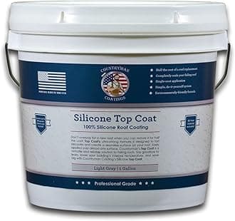 100% Silicone Roof Coating for RVs, Campers & Flat Roofs - Waterproof Seal for Leaks, Cracks & Seams - Ponding Water Resistant -1 Gallon Light Gray