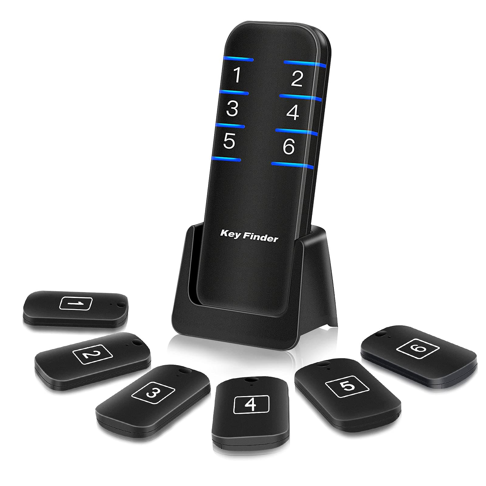 Stick On Key & Remote Finder Locator, 6 Pack Wireless Finder Tags, 95 dB RF Beeper Key Tracker for Phone, Glasses & More