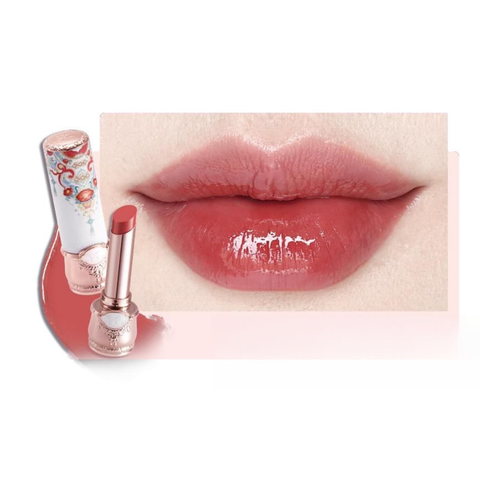 Butterfly Cloud Collar Glossy Lipstick,Hydrating Solid Lip Gloss,Moisturizing Red Tinted Lip Balm,Long Lasting Lip Gloss in Balm for Girls&Women,(C09 Camellia)