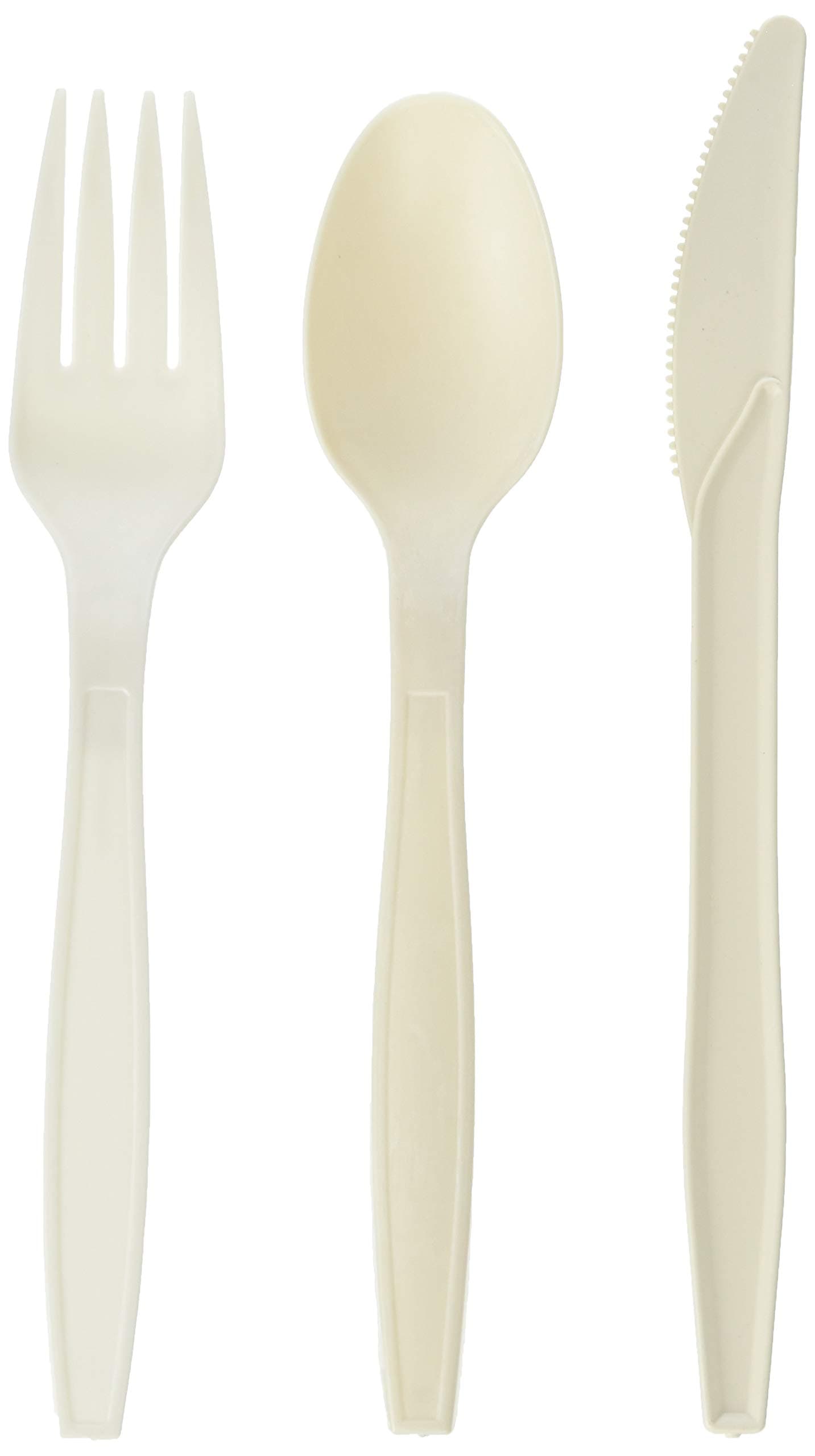 Arjanic Kitchenware Plastic Cutlery Set, Disposable and Heavy Duty, 150 Count